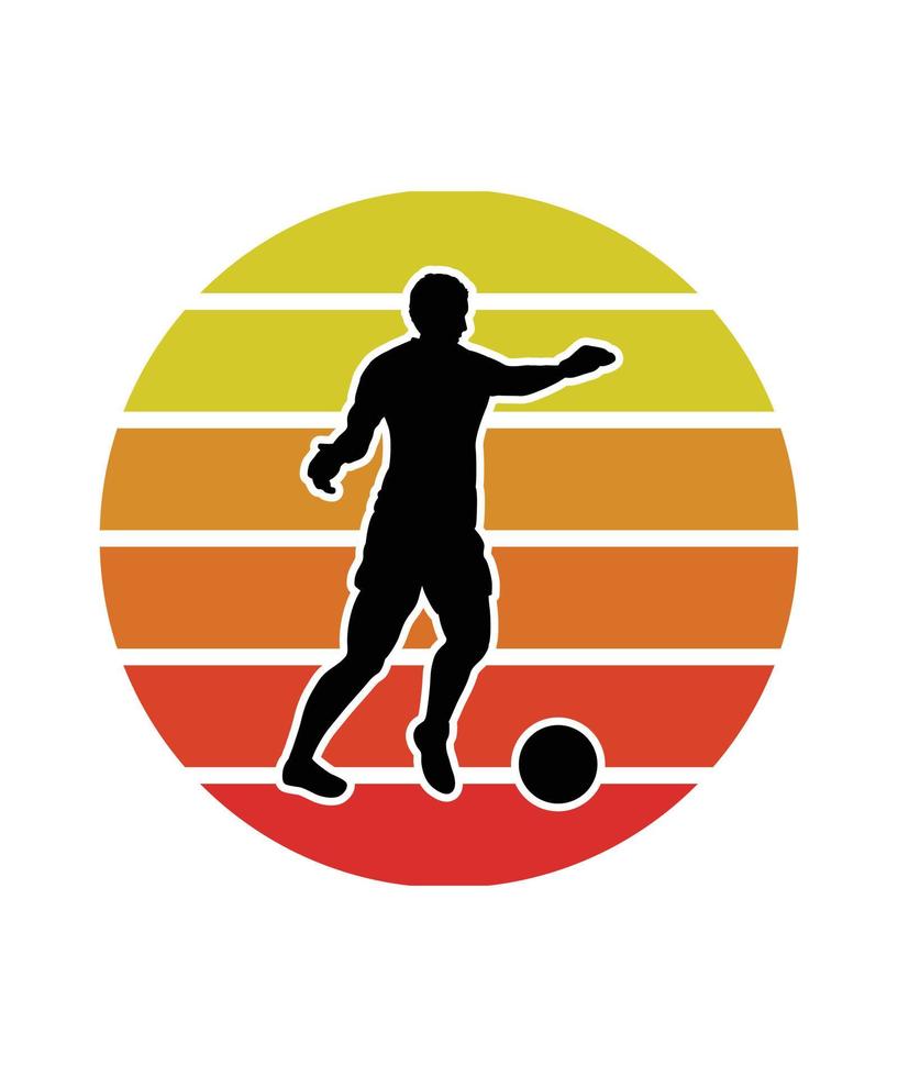 voetbal retro zonsondergang ontwerpsjabloon vector