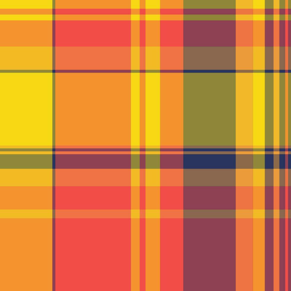 aan het bedekken patroon naadloos plaid, keuken controleren kleding stof textiel. Latijns achtergrond Schotse ruit vector structuur in oranje en rood kleuren.