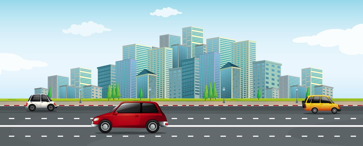 Besturen van een auto in Big City vector