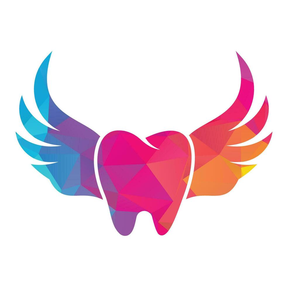 tandheelkundig Vleugels logo icoon ontwerp. tandarts tand met Vleugels vector illustratie