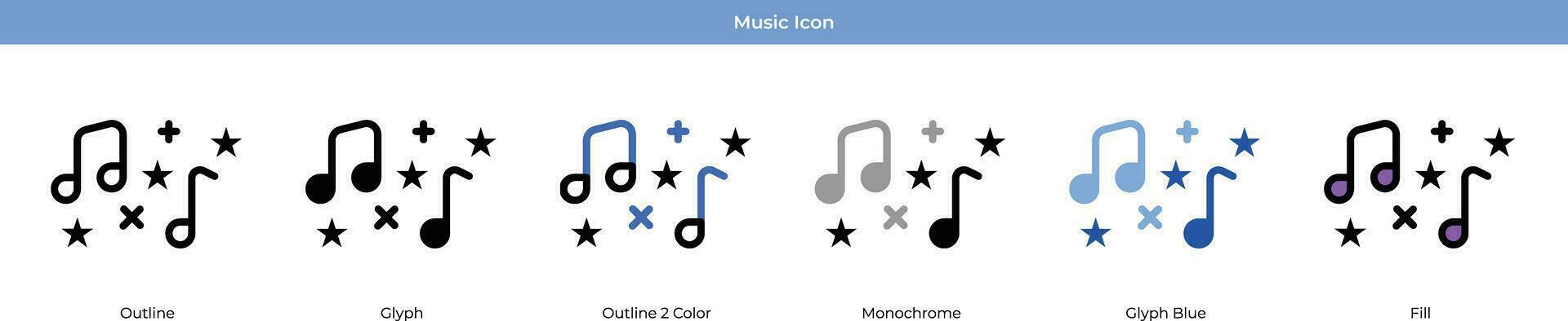 muziek- nieuw jaar icoon reeks vector