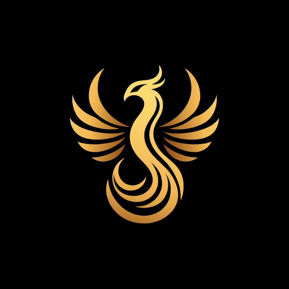 luxe gouden Feniks logo vector