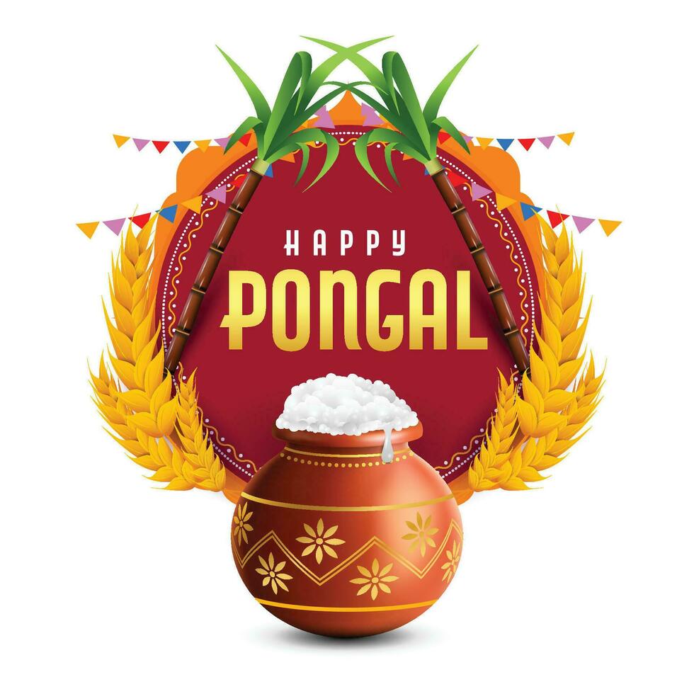 vector illustratie van gelukkig pongal vakantie oogst festival in zuiden Indië