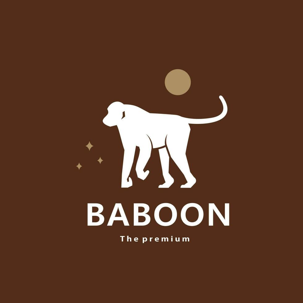 dier baviaan natuurlijk logo vector icoon silhouet retro hipster