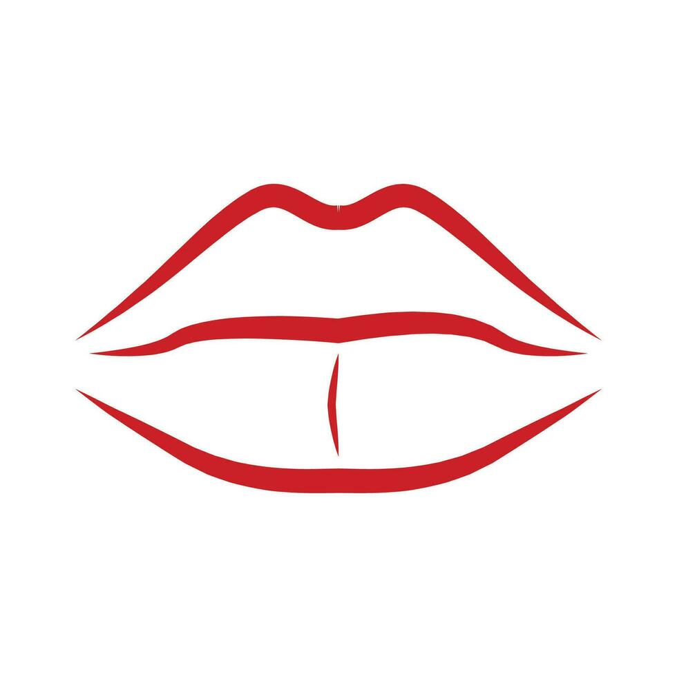 vector lippen illustratie. lineair schetsen Dames lippen, hand- getrokken