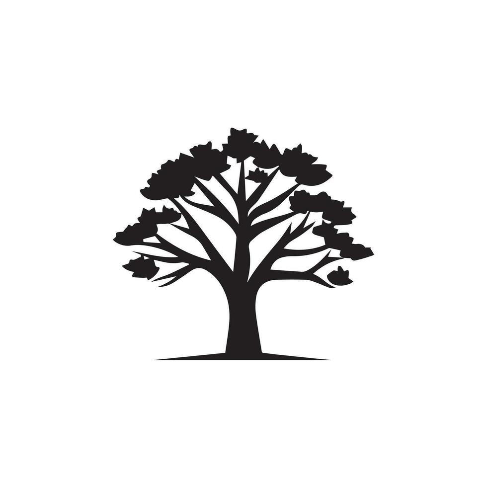 zwart boom icoon geïsoleerd Aan wit achtergrond. vector illustratie.