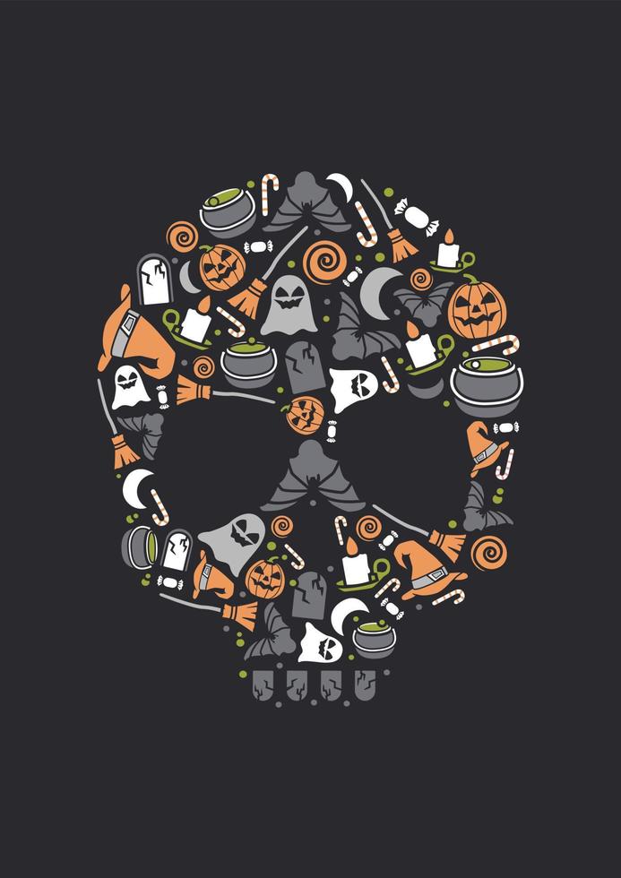 halloween schedel shape.eps vector