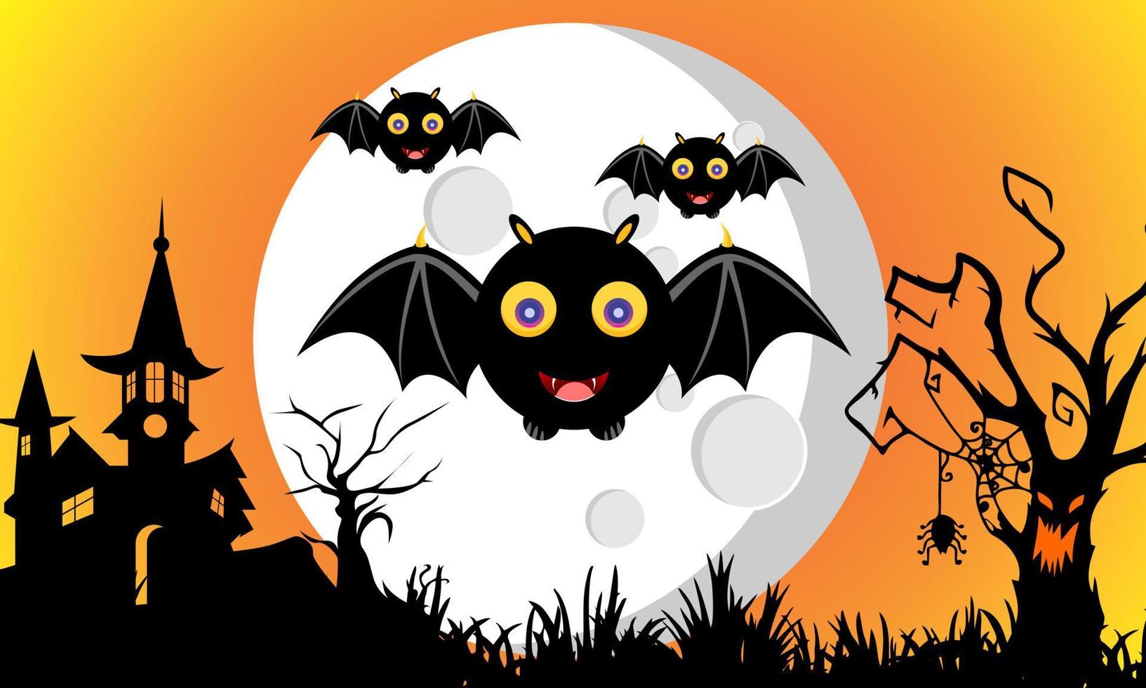 vrolijke halloween-banner, vectorillustratie vector