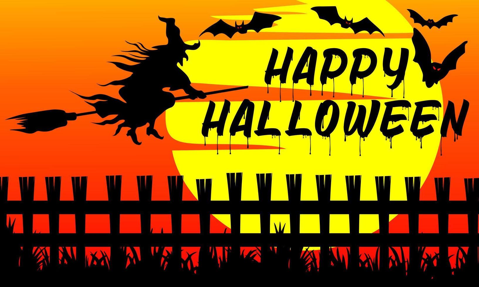 vrolijke halloween-banner, vectorillustratie vector