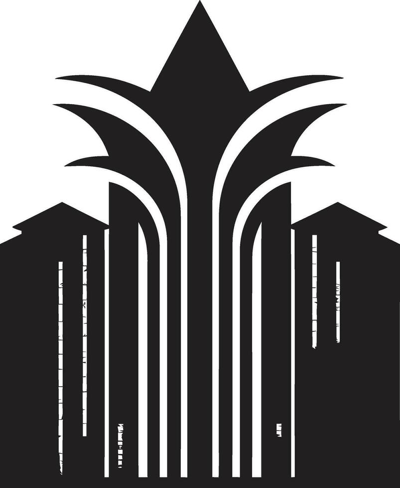 woon- straling iconisch eigendom embleem bouwkundig affiniteit landgoed logo ontwerp vector