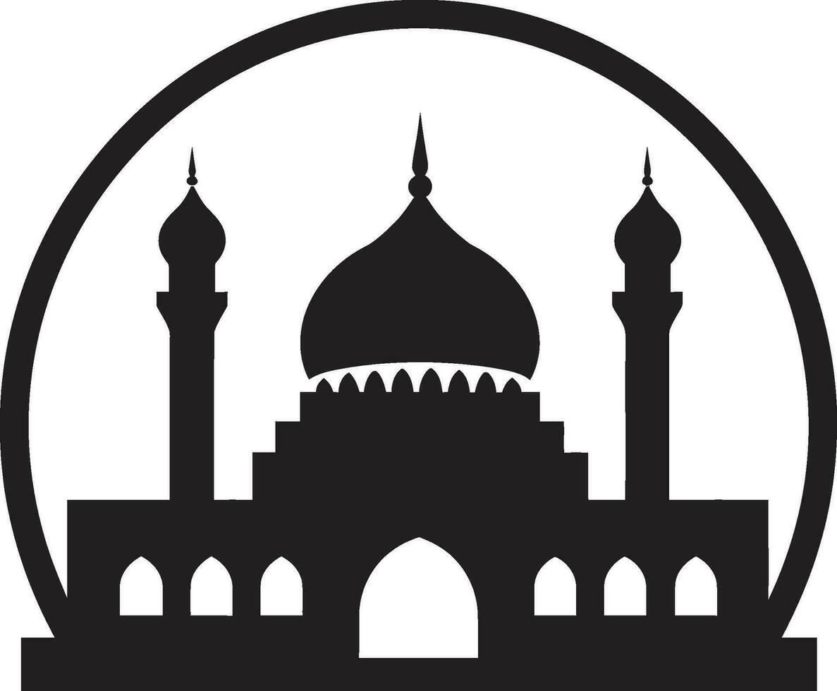 minaret majesteit moskee logo vector moskee van kalmte emblematisch ontwerp