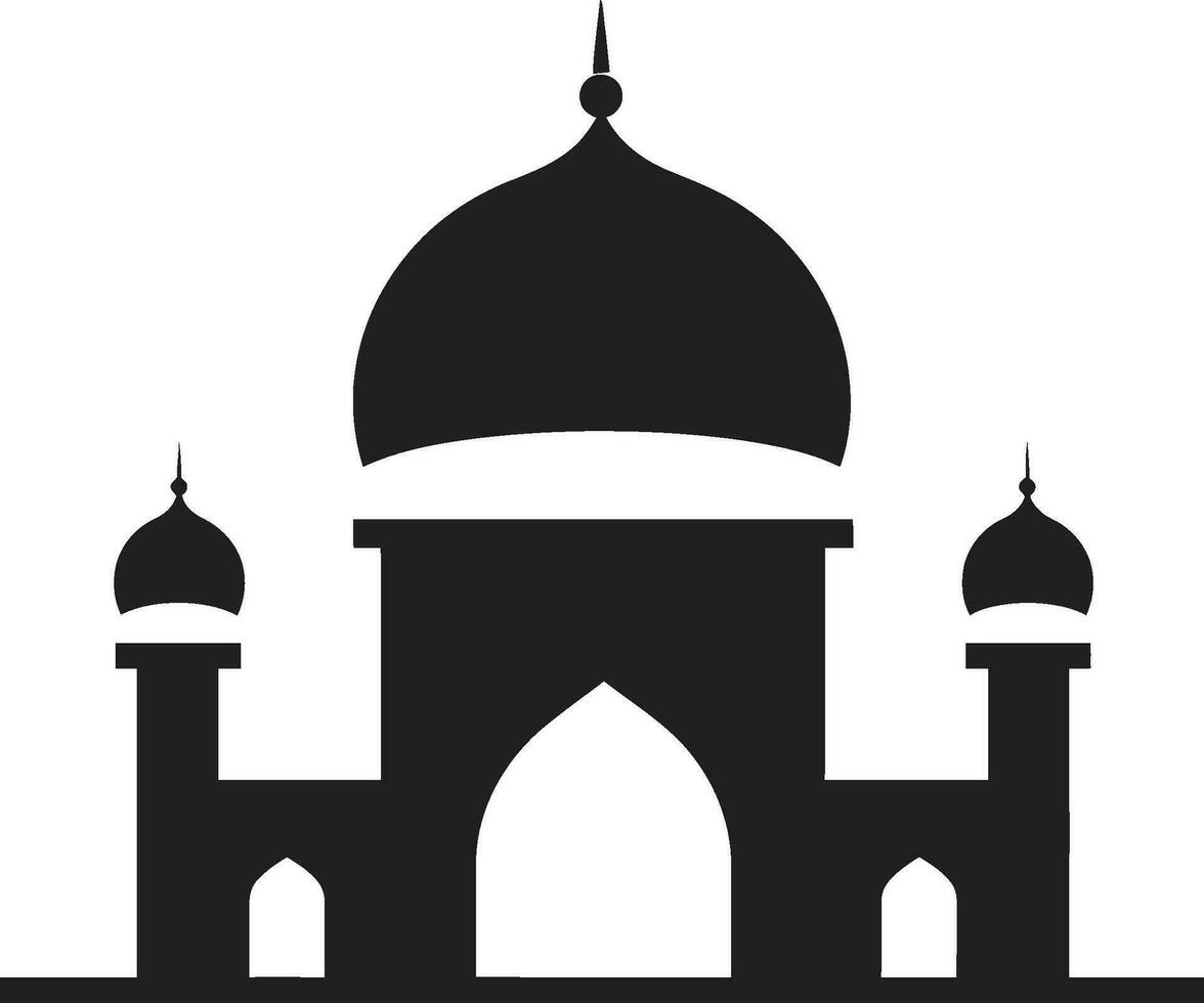 heilig silhouet moskee icoon embleem eerbiedig stijgen moskee emblematisch ontwerp vector