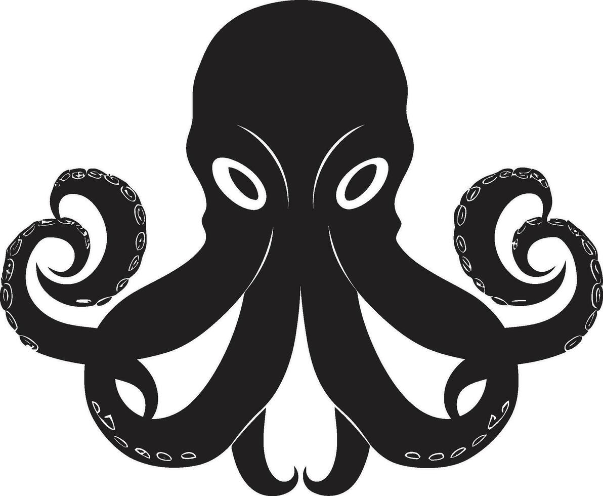 aquatisch esthetiek Octopus logo ontwerp inktachtig impressies emblematisch Octopus icoon vector