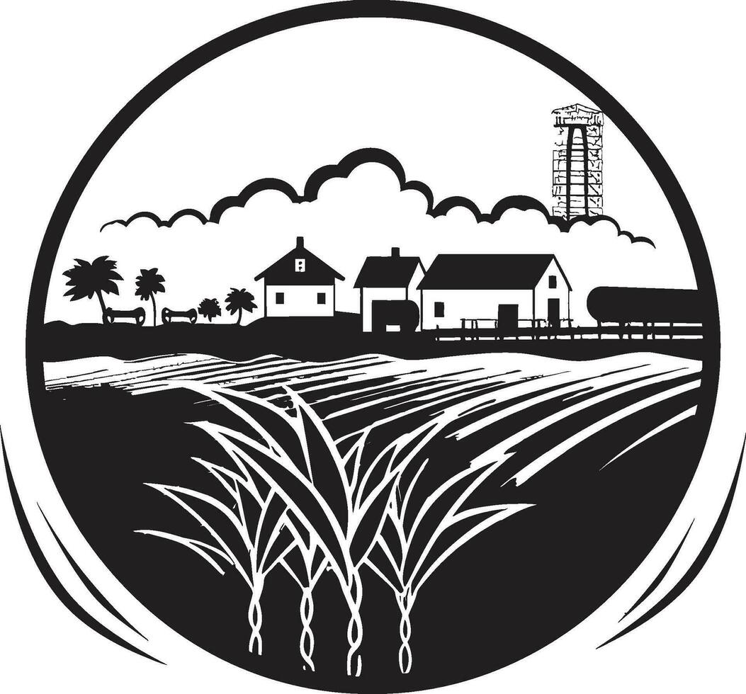 landelijk ritmes landbouw iconisch embleem velden van welvaart landbouw logo vector grafisch