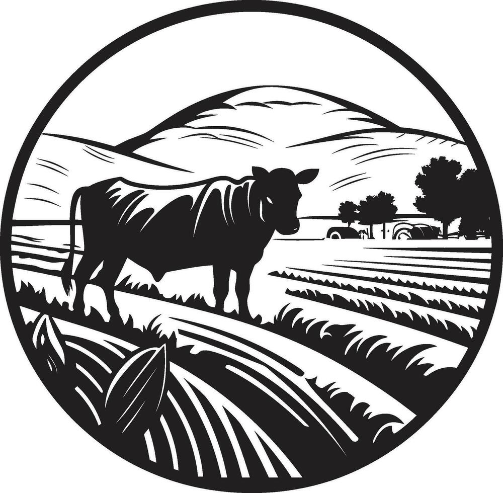 gecultiveerd kam landbouw logo ontwerp icoon oogsten tinten landbouw logo vector symbool