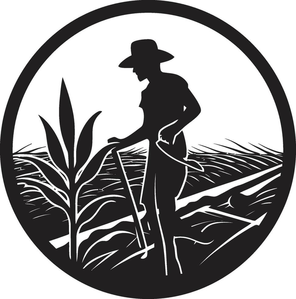 landelijk ritmes landbouw logo ontwerp icoon velden van welvaart landbouw vector embleem