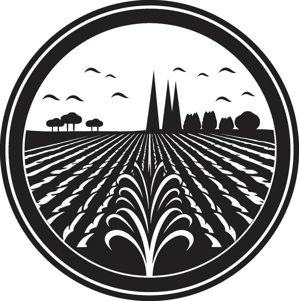 hoeve harmonie landbouw vector embleem gecultiveerd kam landbouw logo ontwerp vector