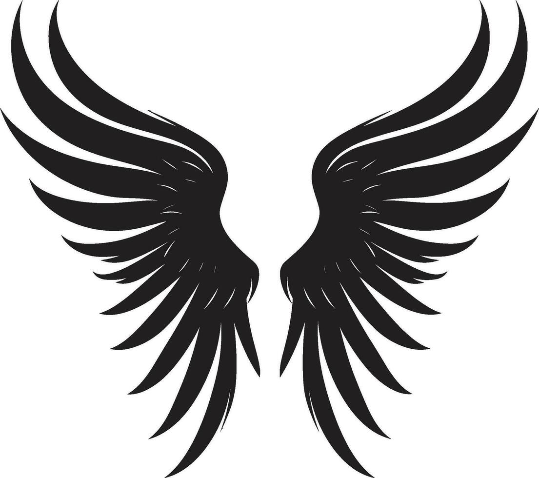 sereen seraph iconisch engel embleem engelachtig aura Vleugels logo vector