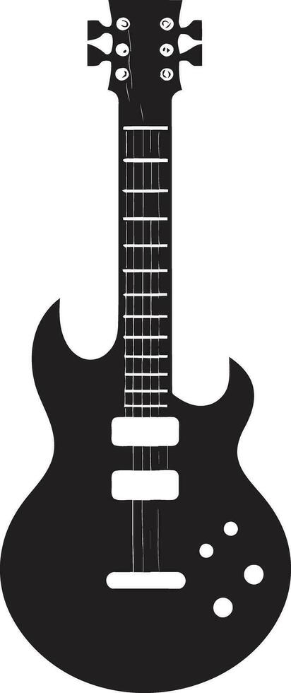 echo's van elegantie gitaar embleem icoon melodie maker gitaar logo vector symbool