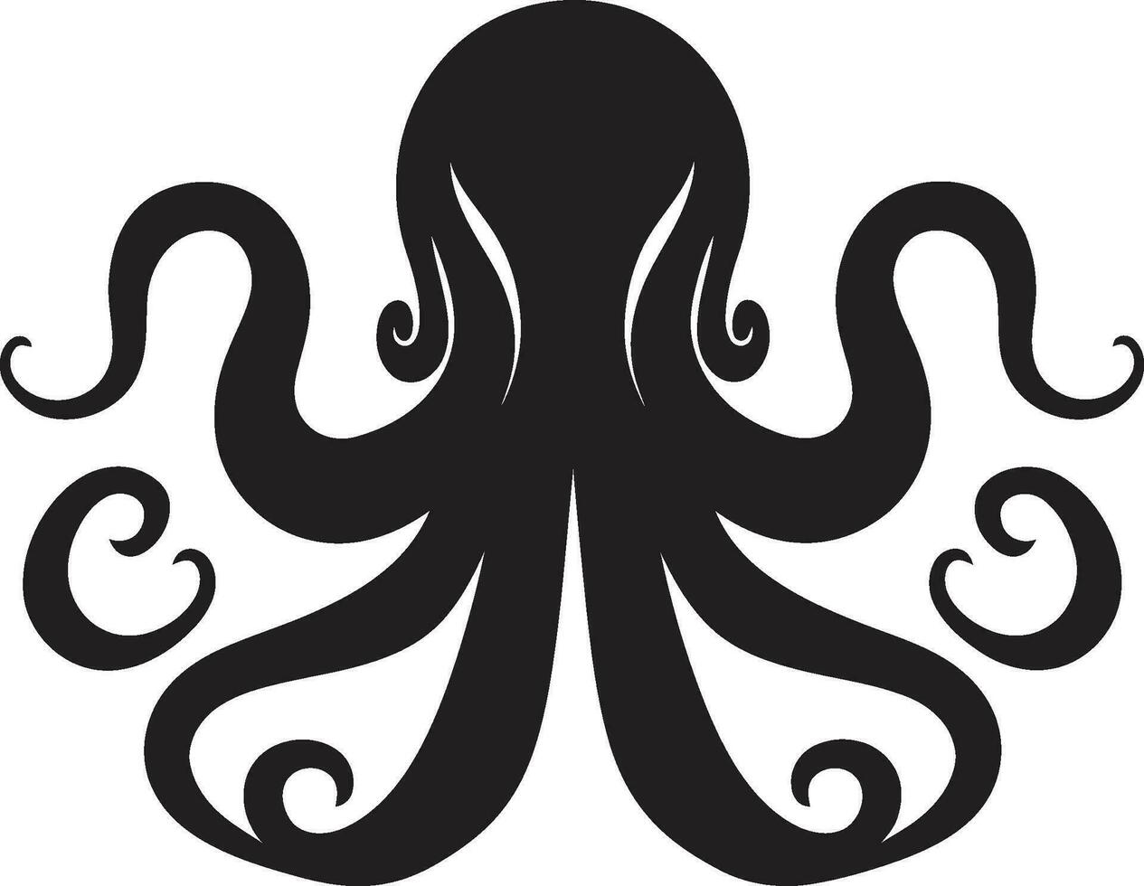 aquatisch esthetiek Octopus embleem ontwerp inktachtig impressies Octopus icoon vector