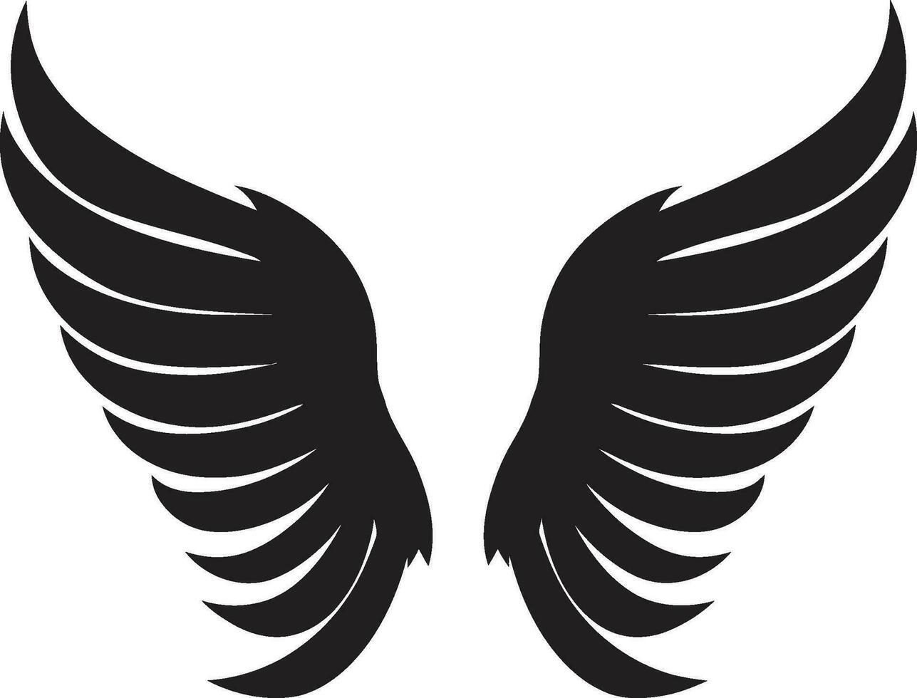 sereen seraph iconisch engel ontwerp engelachtig aura Vleugels emblematisch logo vector