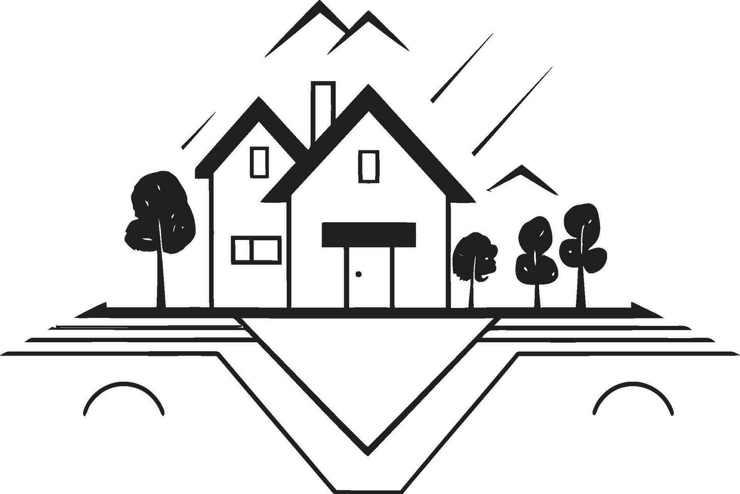 bouwkundig affiniteit landgoed logo ontwerp stadsgezicht charme embleem van onroerend goed vector