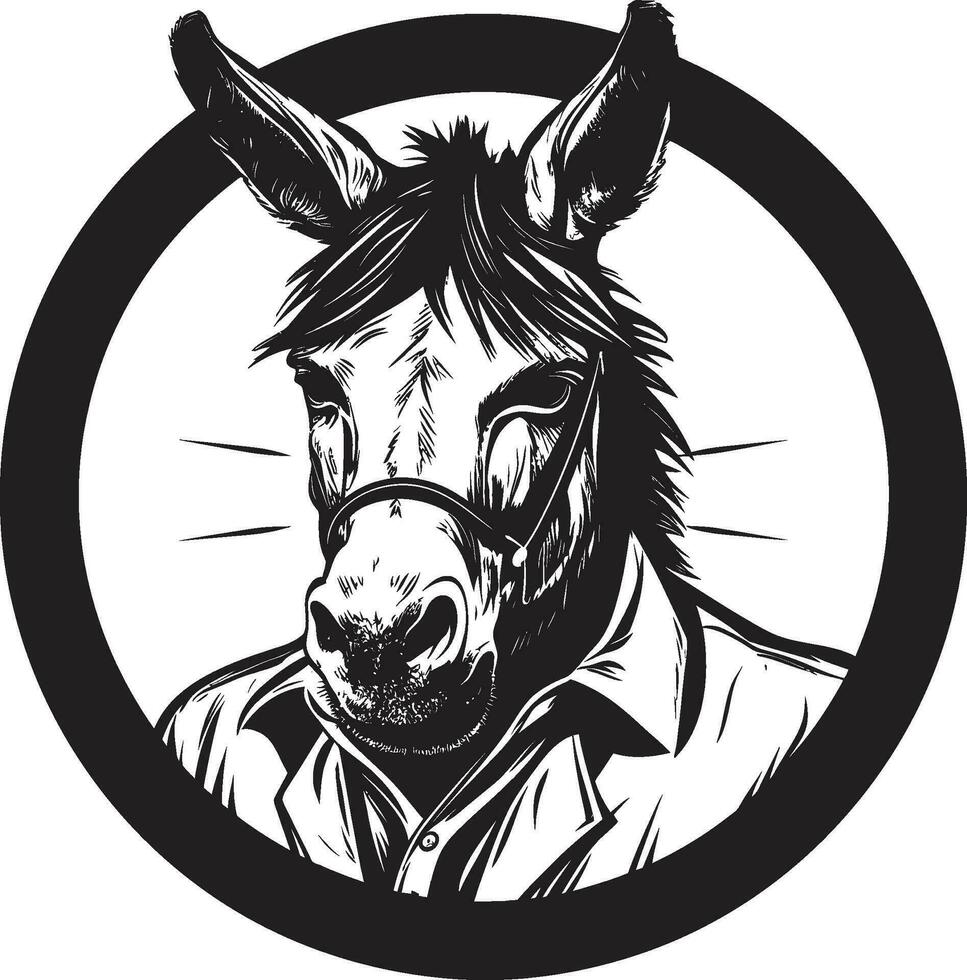 betrouwbaar loper ezel iconisch embleem verzekerd ass logo vector icoon