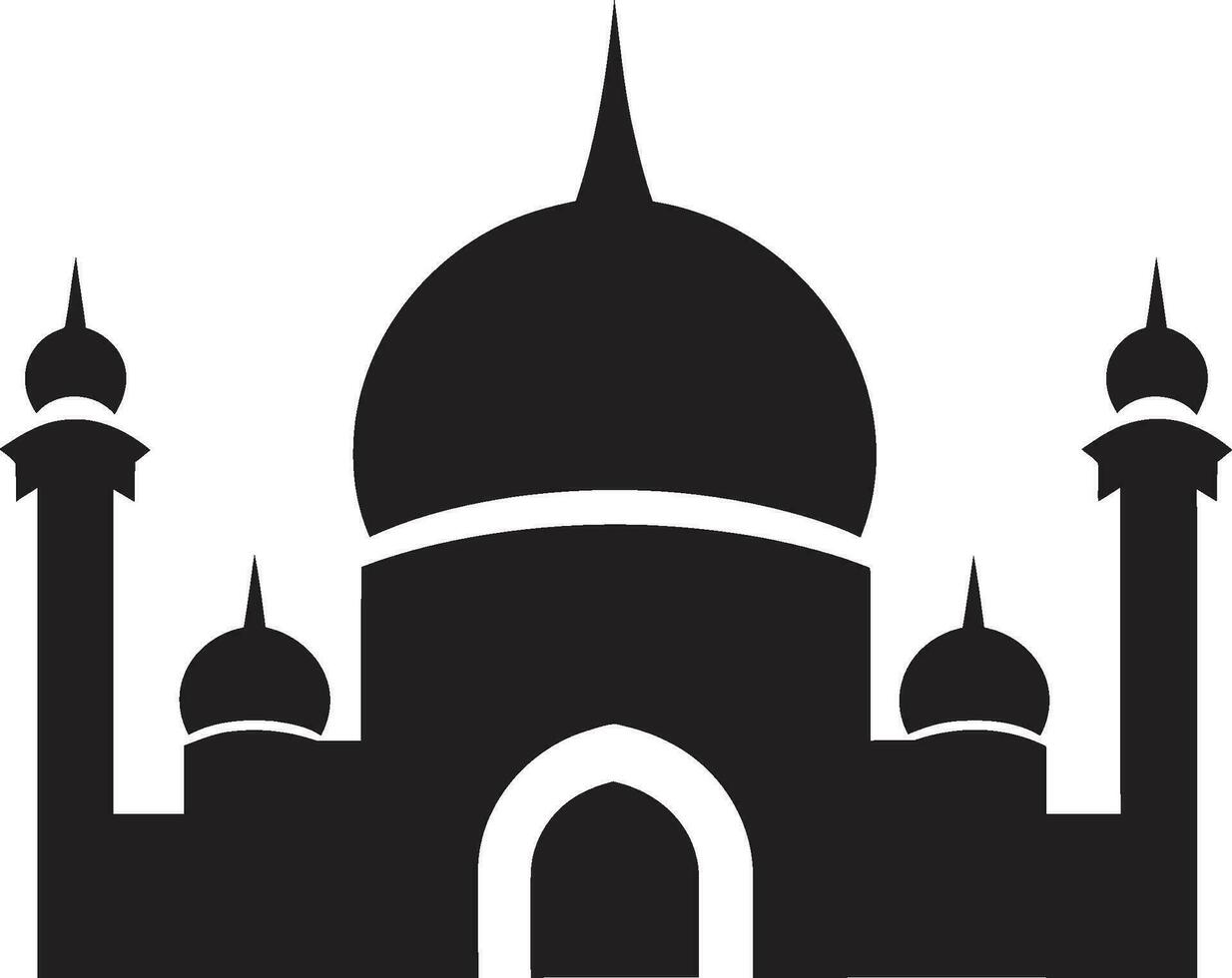 halve maan kam iconisch moskee embleem heilig symmetrie moskee vector icoon