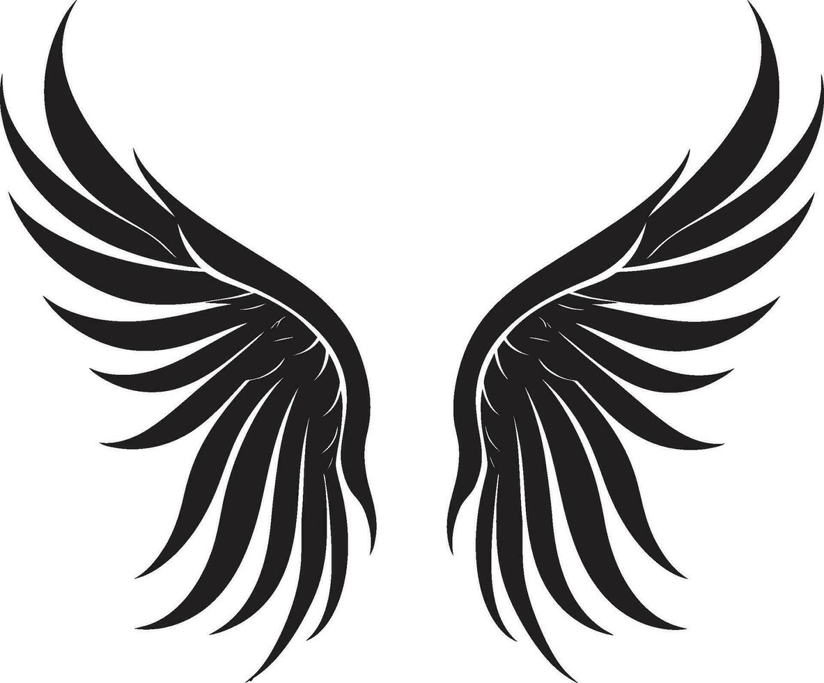 sereen seraph iconisch engel ontwerp engelachtig aura Vleugels emblematisch logo vector