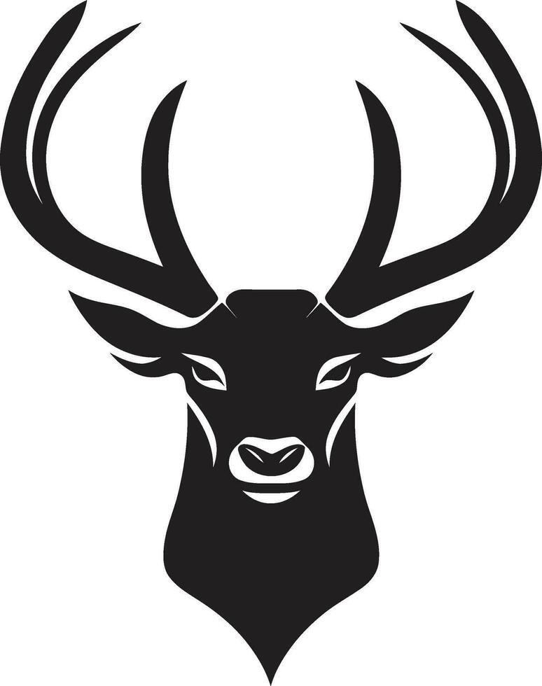 rustiek majesteit hert hoofd logo ontwerp artwork sereen hert hert hoofd icoon vector