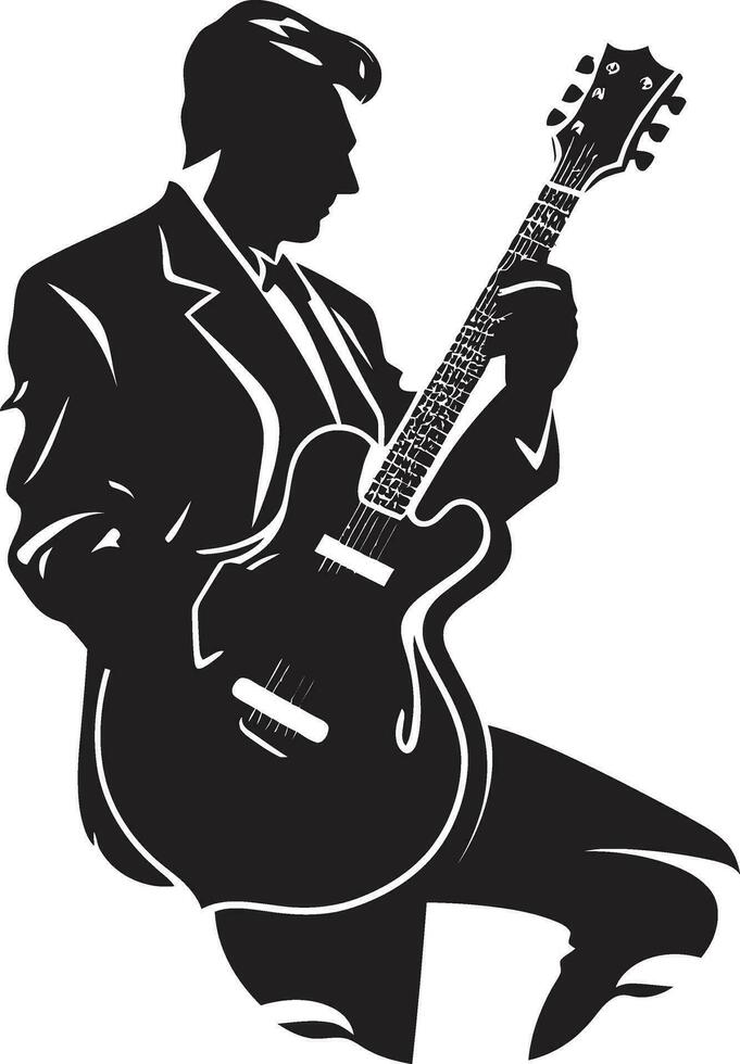 draad symfonie musicus logo vector melodie maestro gitaar speler embleem ontwerp