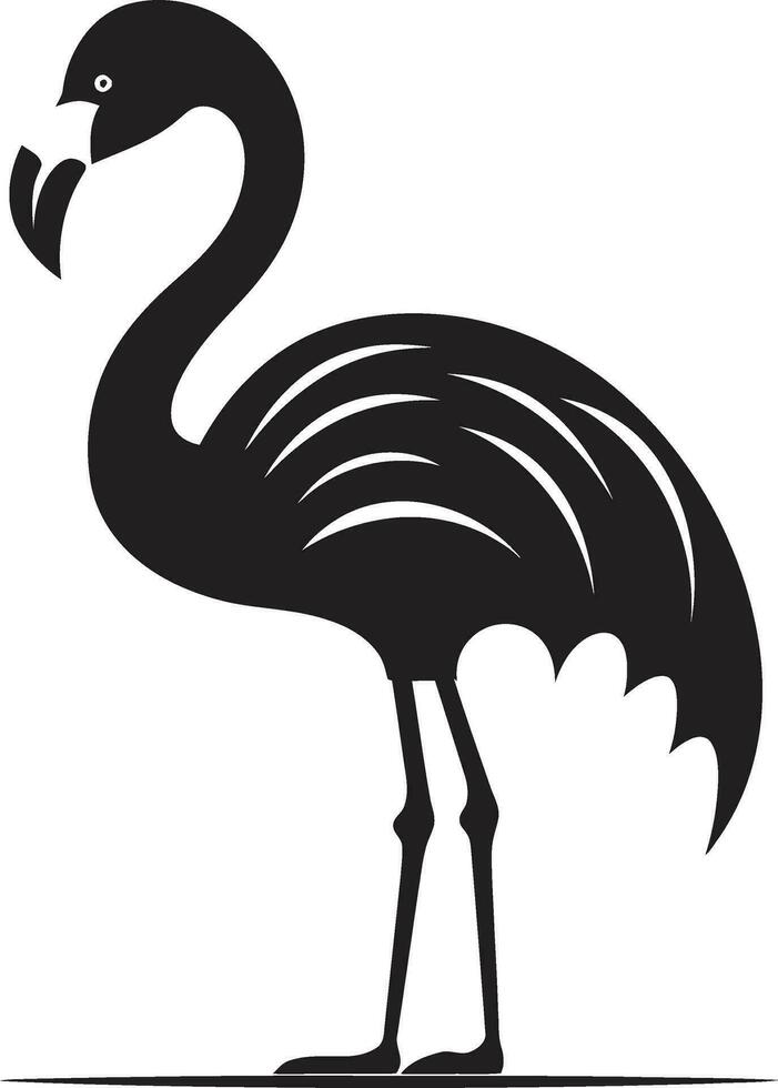 elegant gevederte flamingo iconisch embleem rooskleurig majesteit flamingo logo vector symbool
