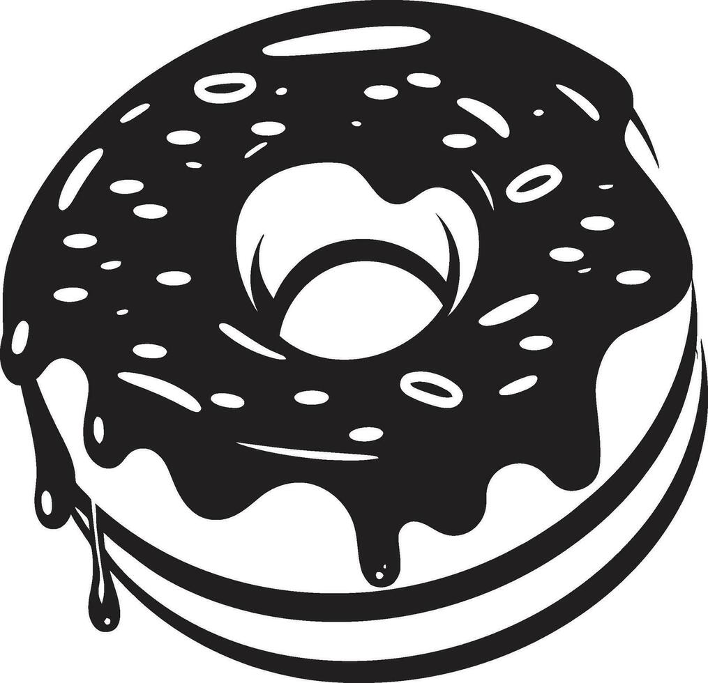 zoet wervelingen donut embleem ontwerp banketbakkerij charisma iconisch donut vector