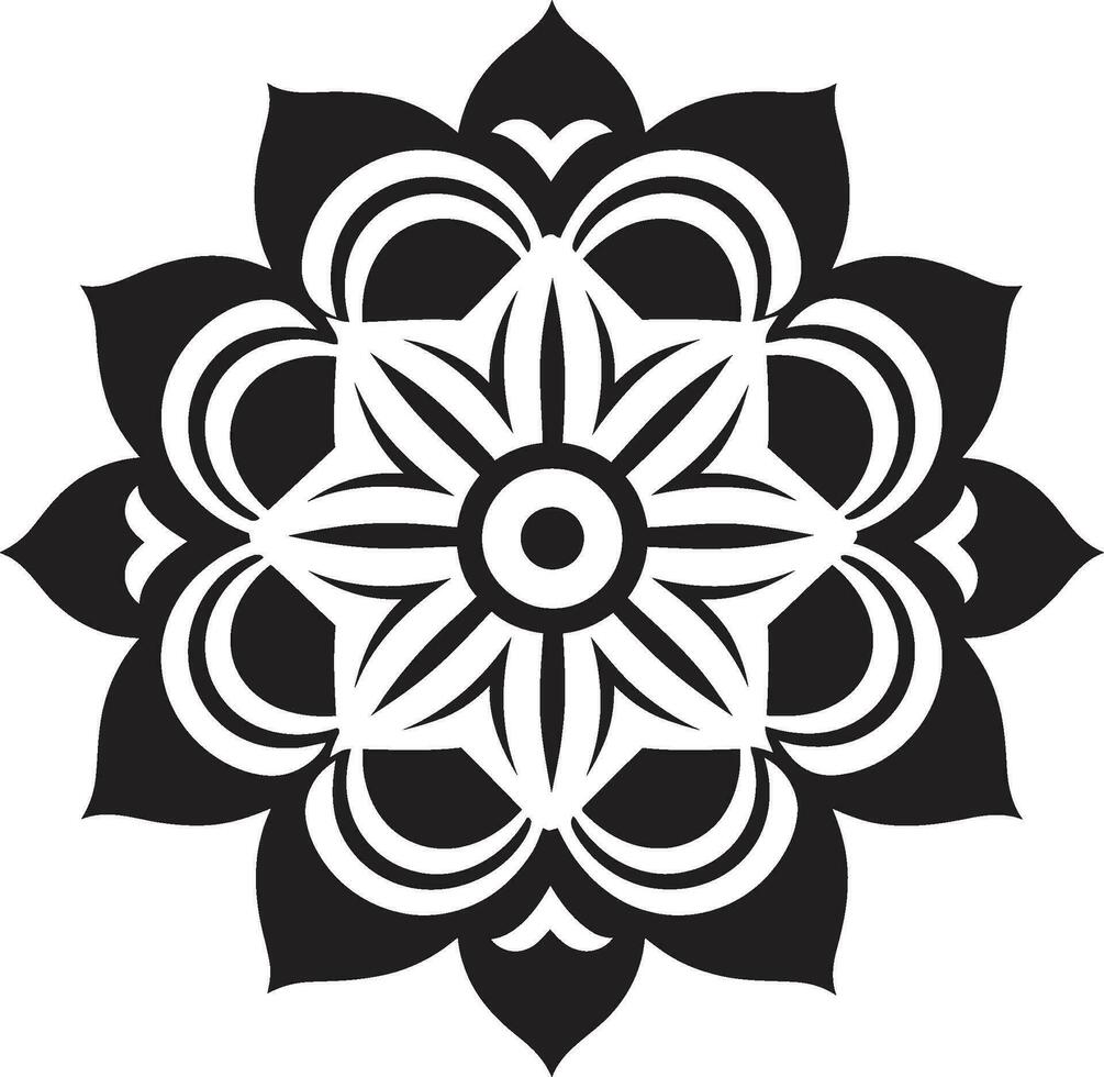 sereen symmetrie iconisch mandala ontwerp geestelijk wervelingen mandala embleem icoon vector