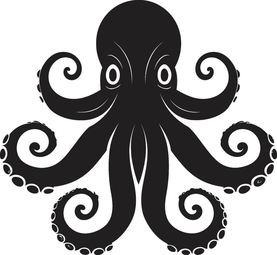 geïnkt beelden emblematisch Octopus icoon sereen afzuiging logo vector icoon