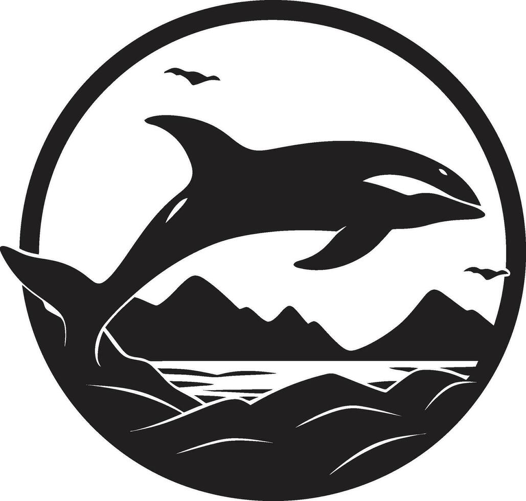 Golf fluisteraar iconisch walvis vector zeevaart kalmte walvis logo ontwerp