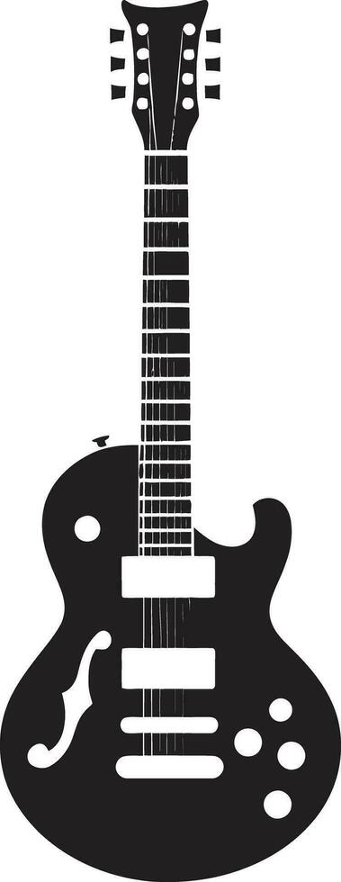 melodieus meesterschap gitaar iconisch embleem ritmisch resonantie gitaar logo vector kunst