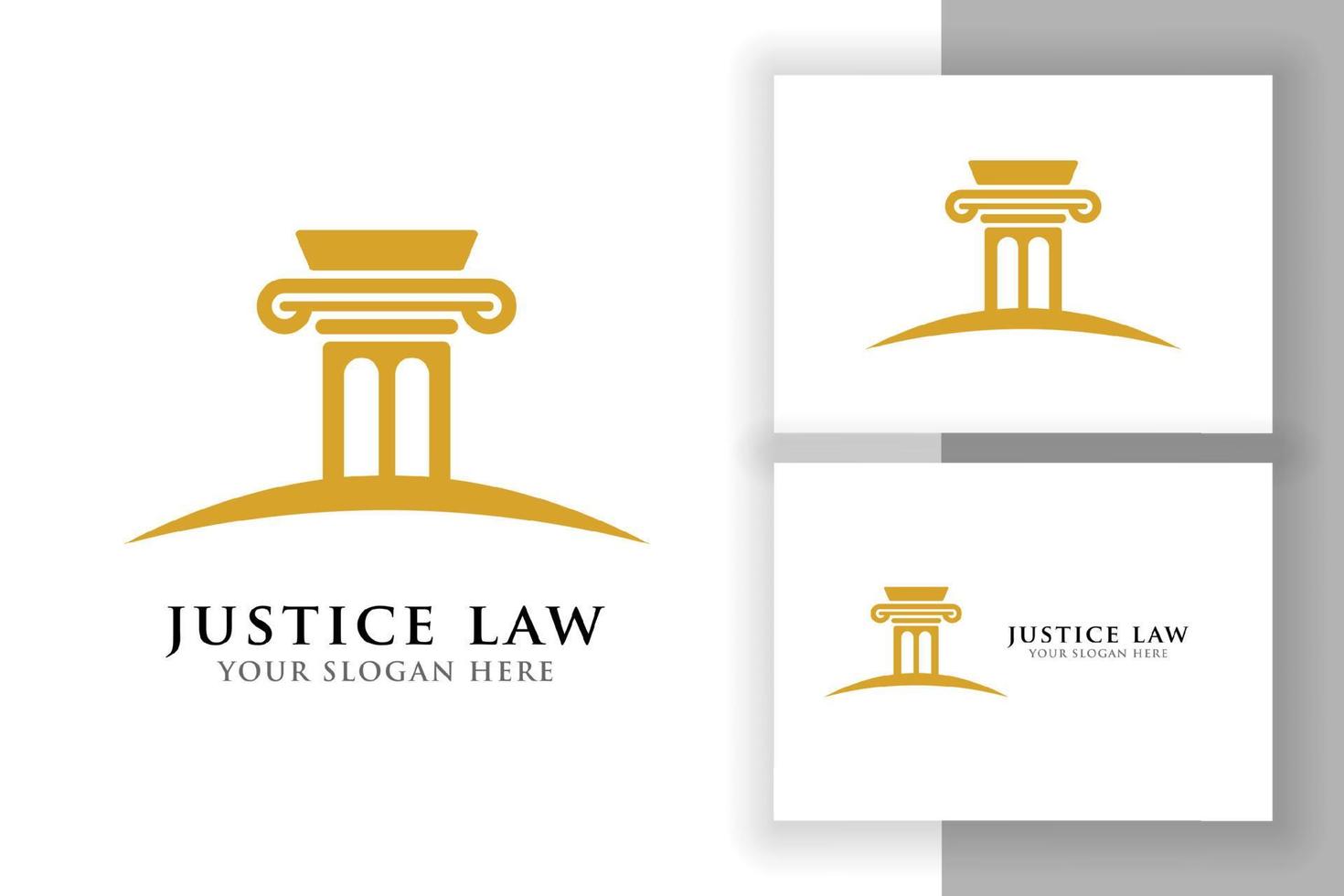 pijler logo ontwerpsjabloon. justitie wet en advocaat logo ontwerp vector