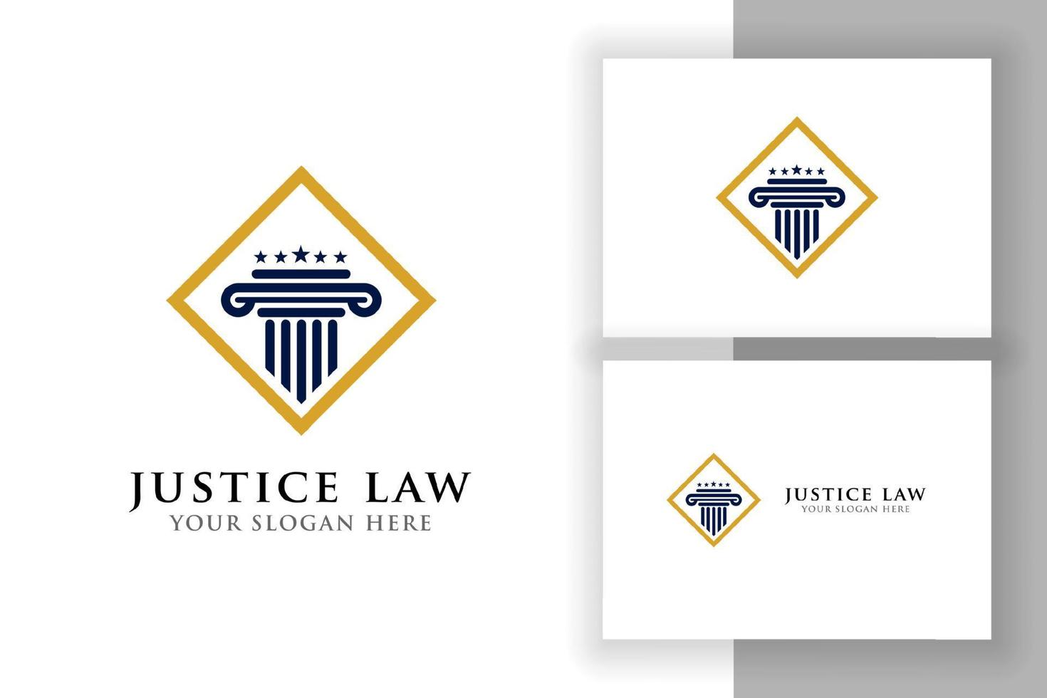pijler logo ontwerpsjabloon. justitie wet en advocaat logo ontwerp vector