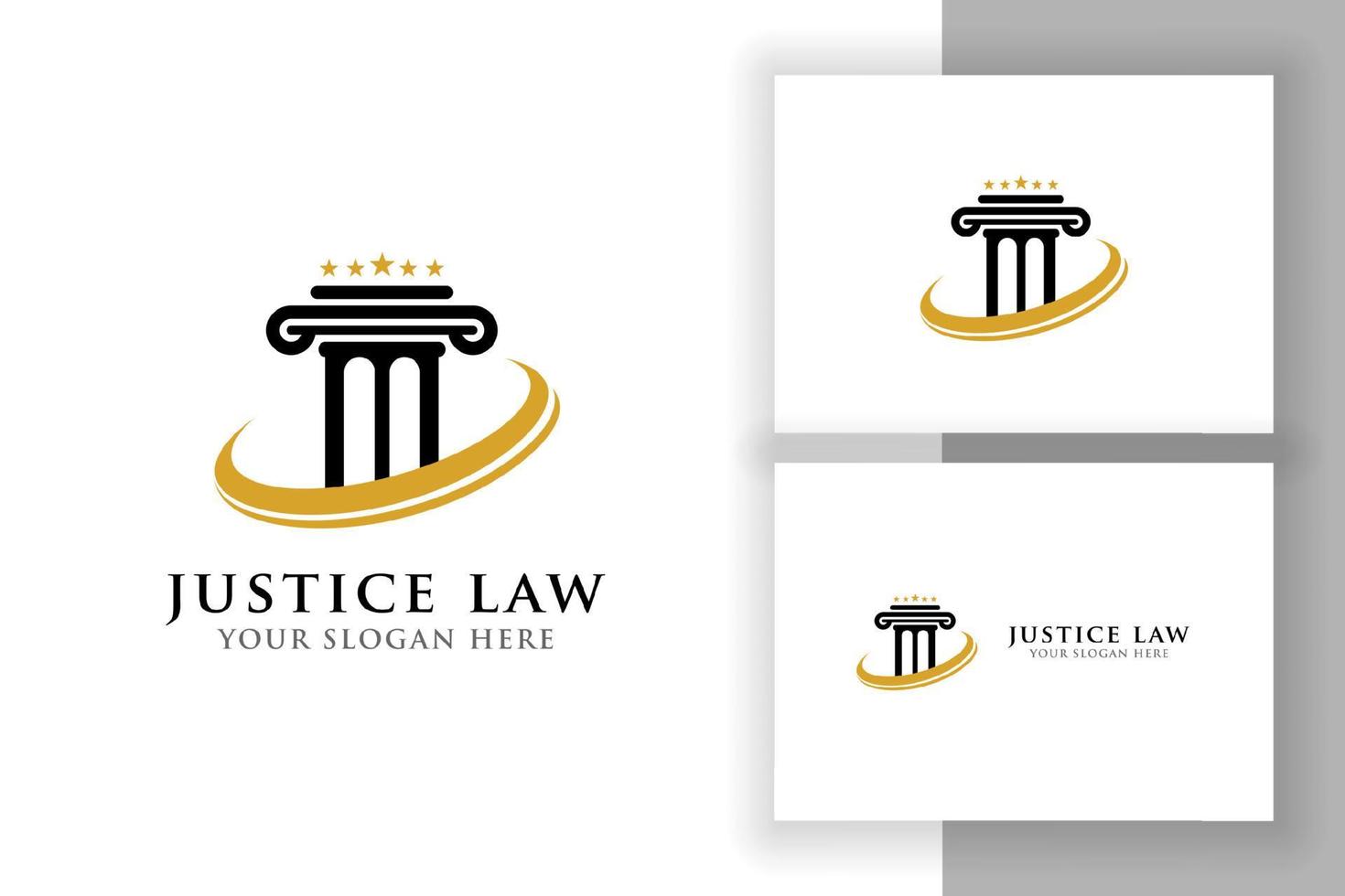 pijler logo ontwerpsjabloon. justitie wet en advocaat logo ontwerp vector