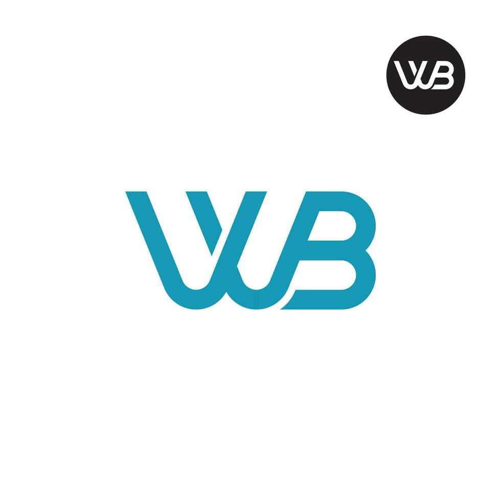 brief vvb of wb monogram logo ontwerp vector