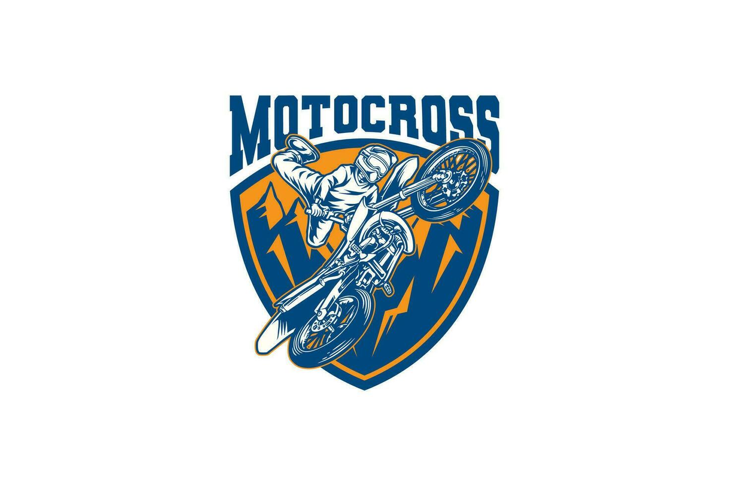 illustratie van een motorfiets renner rijden motorcross vrije stijl logo voor kampioenschap evenement vector