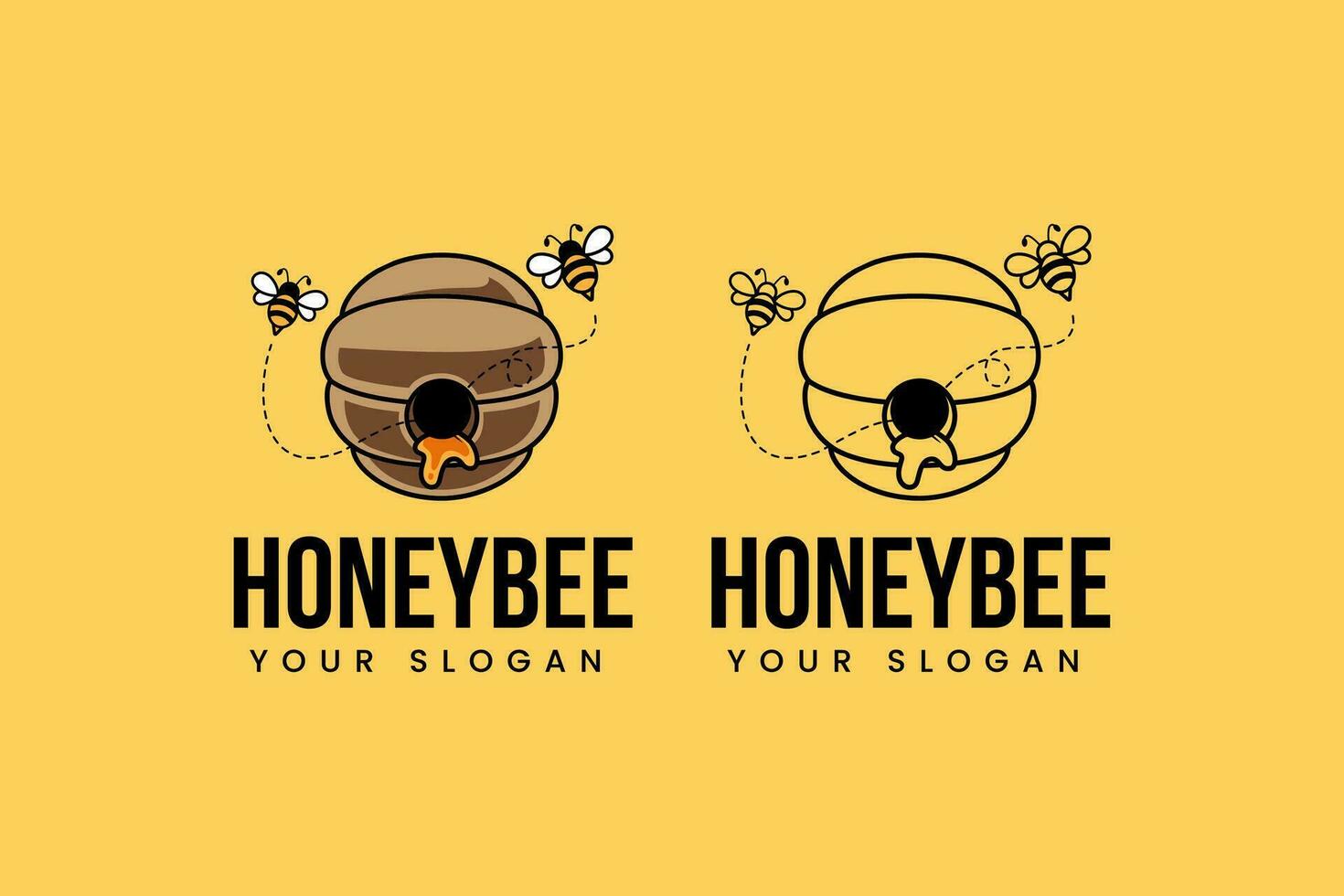 bij bijenkorf honing logo vector ontwerp voor voedsel en drank bedrijf