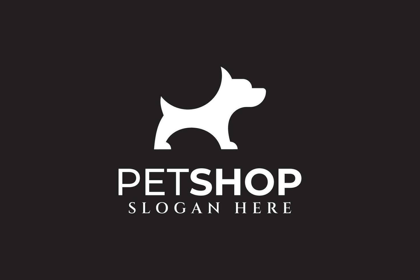 hond schattig silhouet gouden verhouding modern logo ontwerp sjabloon vector