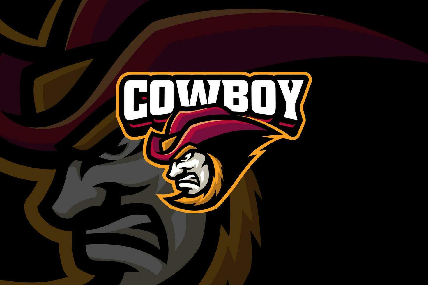 cowboy gouden baard mascotte logo ontwerp voor sport gaming team vector