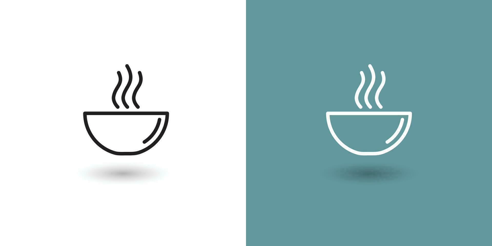 heet soep kom lijn icoon, symbool logo illustratie vector
