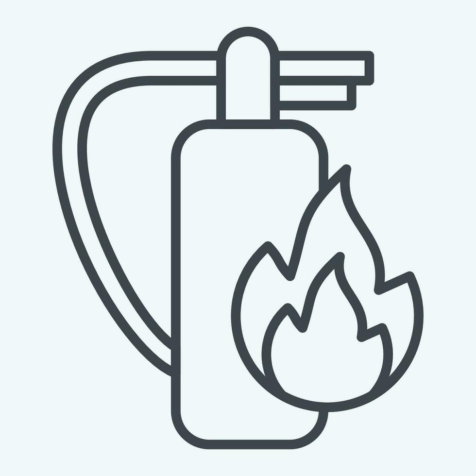 icoon brand brandblusser. verwant naar brandweerman symbool. lijn stijl. gemakkelijk ontwerp bewerkbaar. gemakkelijk illustratie 1 vector