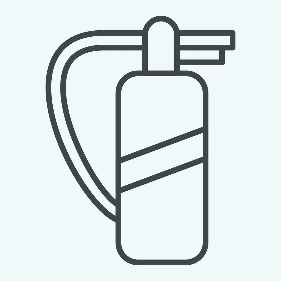 icoon brand brandblusser. verwant naar brandweerman symbool. lijn stijl. gemakkelijk ontwerp bewerkbaar. gemakkelijk illustratie vector