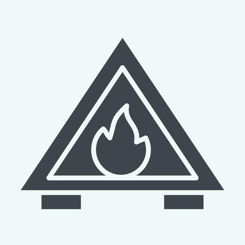 icoon brand gevaar. verwant naar brandweerman symbool. glyph stijl. gemakkelijk ontwerp bewerkbaar. gemakkelijk illustratie vector