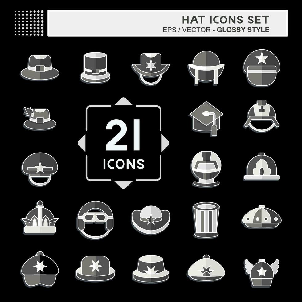 icoon reeks hoed. verwant naar accessoires symbool. glanzend stijl. gemakkelijk ontwerp bewerkbaar. gemakkelijk illustratie vector